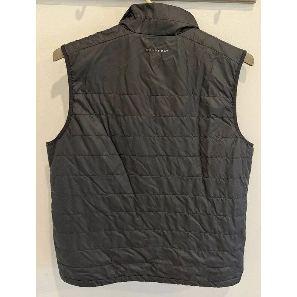Columbia Mens Omni Heat Black Full Zip Vest Thermal Silver Lined Size Large